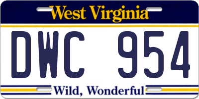 WV license plate DWC954