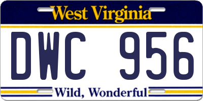 WV license plate DWC956