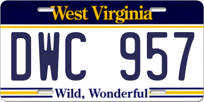 WV license plate DWC957