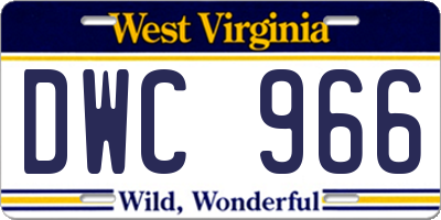 WV license plate DWC966