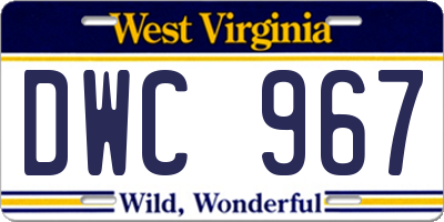 WV license plate DWC967