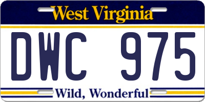 WV license plate DWC975