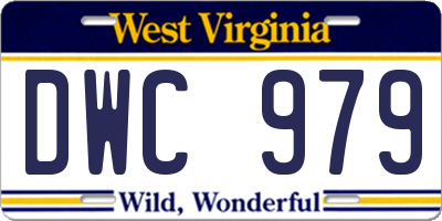 WV license plate DWC979