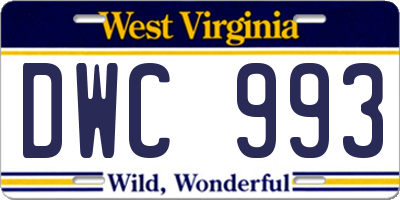 WV license plate DWC993