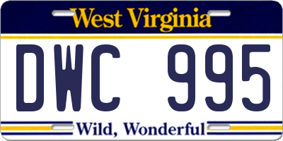 WV license plate DWC995