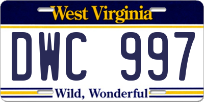 WV license plate DWC997
