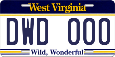WV license plate DWD000