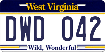 WV license plate DWD042
