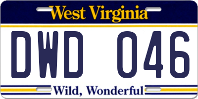 WV license plate DWD046
