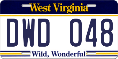 WV license plate DWD048