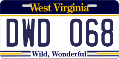 WV license plate DWD068