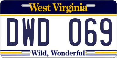 WV license plate DWD069