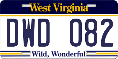 WV license plate DWD082