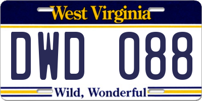 WV license plate DWD088