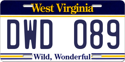WV license plate DWD089