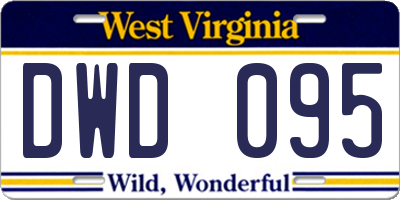 WV license plate DWD095