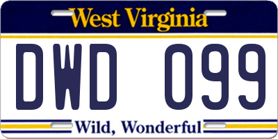 WV license plate DWD099
