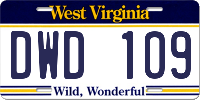 WV license plate DWD109