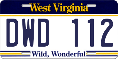 WV license plate DWD112