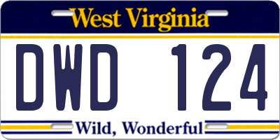WV license plate DWD124