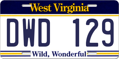 WV license plate DWD129