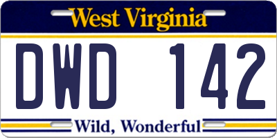 WV license plate DWD142
