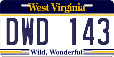 WV license plate DWD143