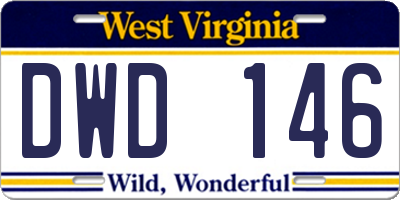 WV license plate DWD146