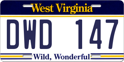 WV license plate DWD147