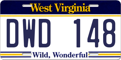 WV license plate DWD148