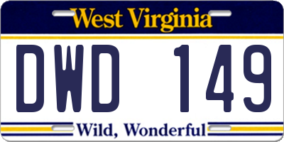 WV license plate DWD149