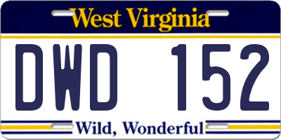WV license plate DWD152