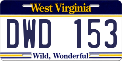 WV license plate DWD153