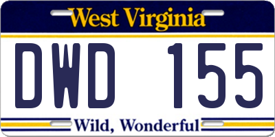 WV license plate DWD155