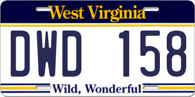 WV license plate DWD158