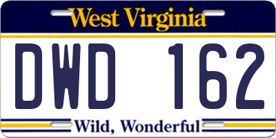 WV license plate DWD162