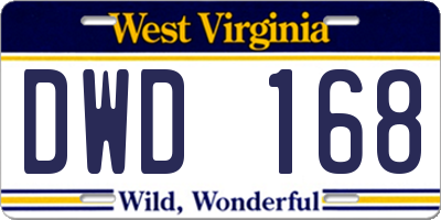 WV license plate DWD168