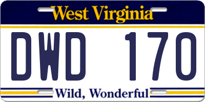 WV license plate DWD170