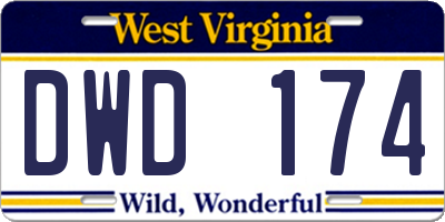 WV license plate DWD174