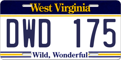 WV license plate DWD175