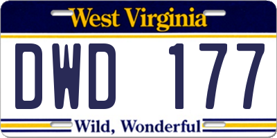 WV license plate DWD177