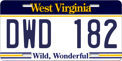 WV license plate DWD182