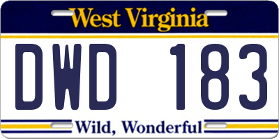 WV license plate DWD183