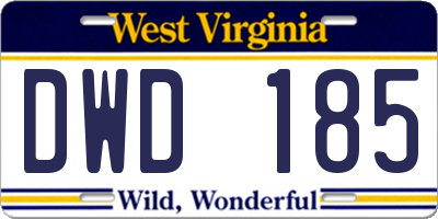 WV license plate DWD185