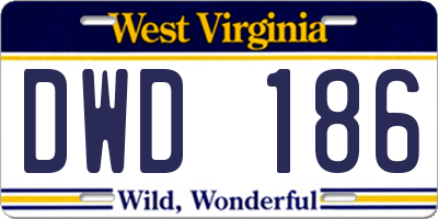 WV license plate DWD186