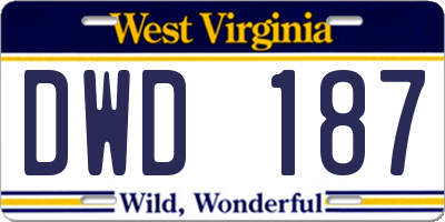 WV license plate DWD187
