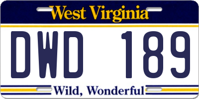 WV license plate DWD189
