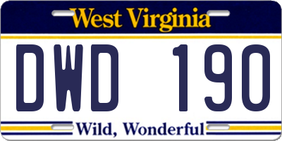 WV license plate DWD190