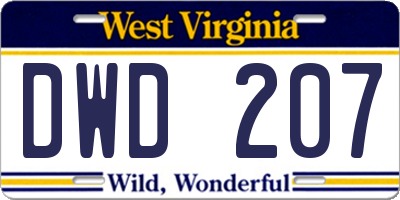 WV license plate DWD207