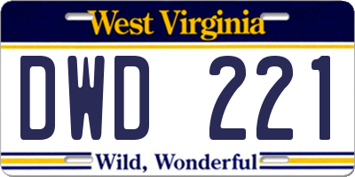 WV license plate DWD221